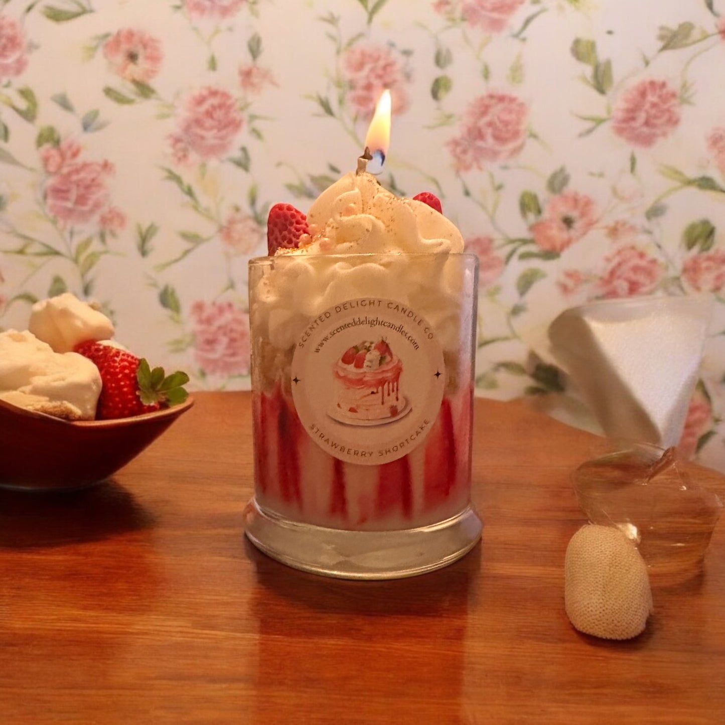 Strawberry Shortcake Dessert Candle