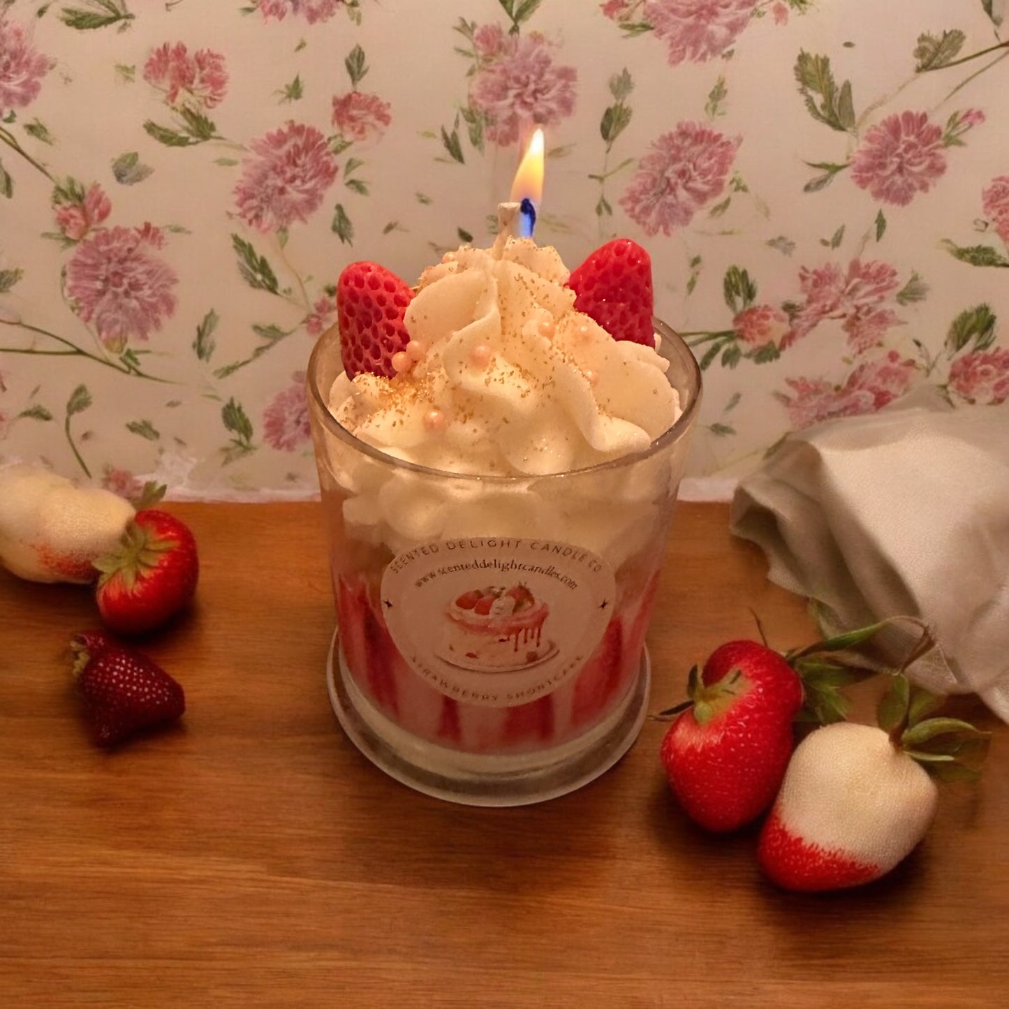 Strawberry Shortcake Dessert Candle